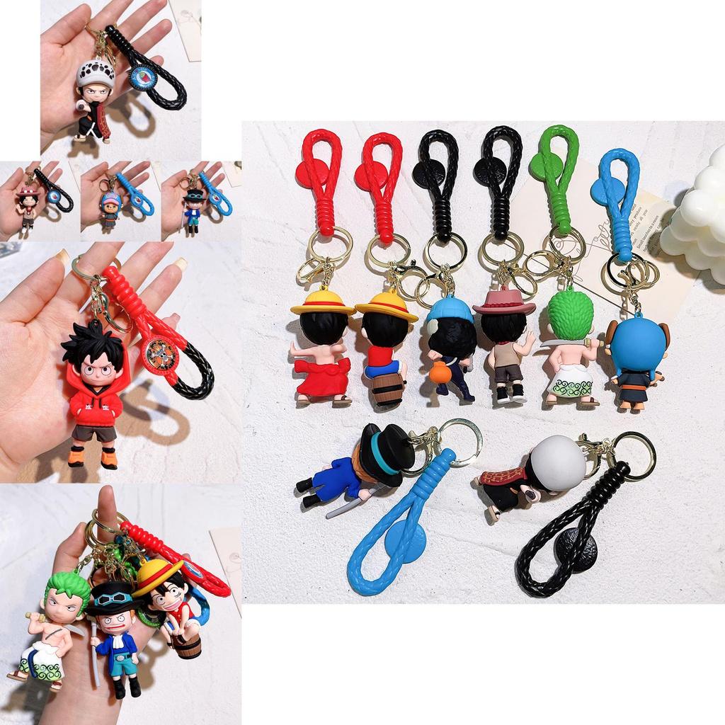 Stylish One Piece Keychain For Luffy Nami Sanji Zoro Fans Durable Silicone Accessory