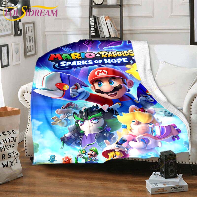 Mario Bros Blanket High Quality Flannel Warm Soft Plush on The Sofa Bed Blanket Suitable for Air Conditioning Blanket