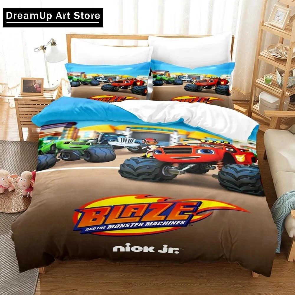 3D Print Blaze N Monster Machines Bedding Set Cartoon Duvet Cover Double Twin Full Queen King Adult Boys Bedclothes Quilt Cover