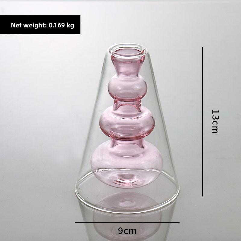 Nordic Creative Glass Small Vase Decorative Living Room Flower Arrangement Water Cultivation Feng ui Ornament