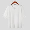 INCERUN Summer Men Short Sleeve Baggy O-neck Knit Loose Tee Tops
