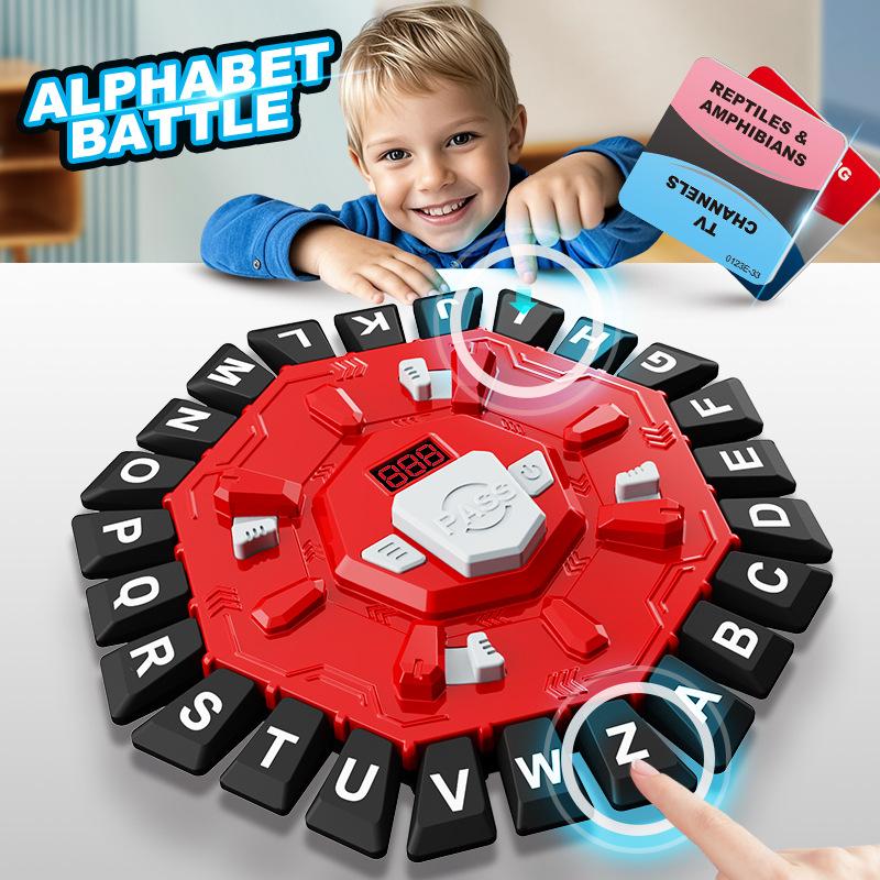 Alphabet Board Game Puzzle Word Game Family Board Game with Digital Display Timer and 2 Categories Modes