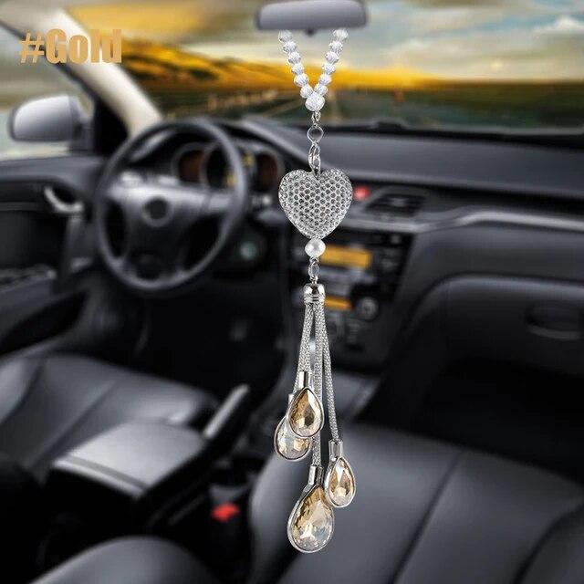 Rearview Mirror Ornaments Bling Car Mirror Hanging Accessories Car Decorations for Women Cute Car Decor Car Bling Accessories
