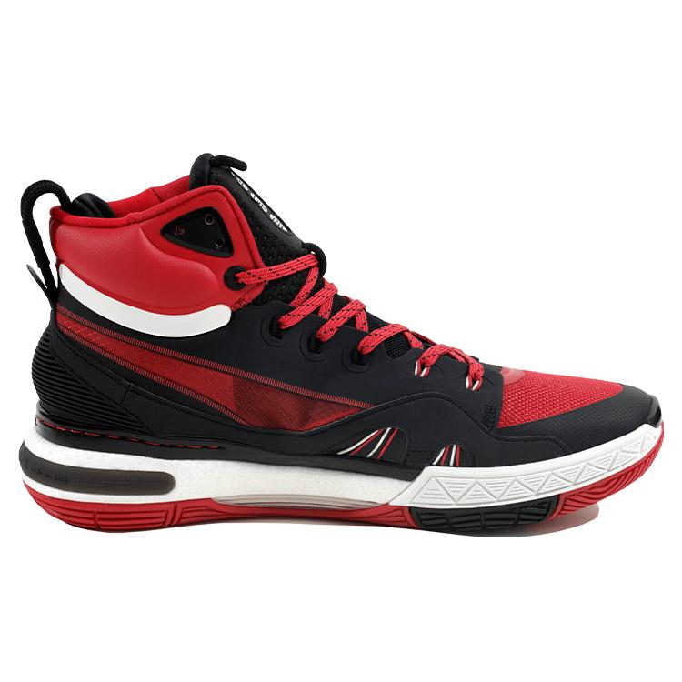 New LiNing 937 Rebound Breathable Wear Resistant Slip Resistant High Top Vintage Basketball Shoes Men's Red Black ABAR009-7