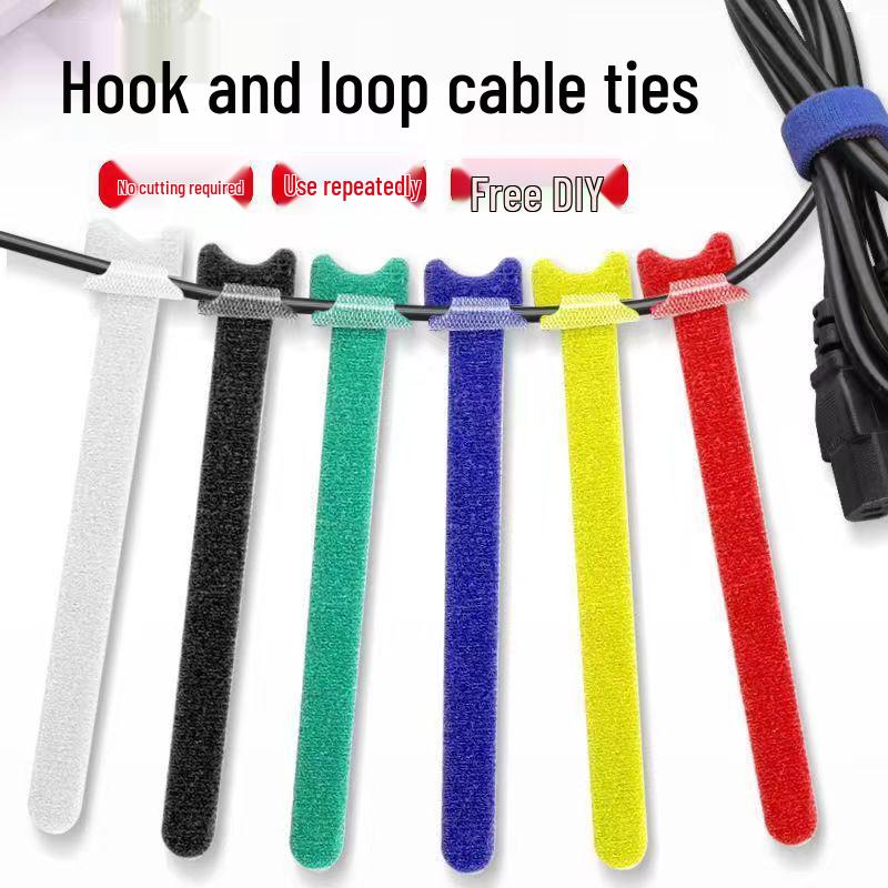 Nylon T-Type Self-Adhesive Hook and Loop Cable Ties