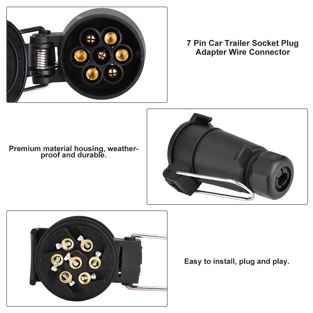 7-poliger Autoanhänger Steckdosenstecker Adapter Kabelverbinder für Wohnwagen Anhängerkupplung Abschleppen 12V