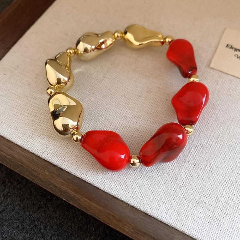 European and American retro acrylic irregular geometric beaded bracelet ethnic style niche jewelry