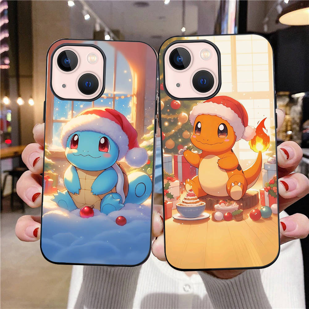 B-74 Christmas Pokemon Black Case for OPPO A5 A9 A15 A16 A55 A94 A95 A96 Reno 6 7 8 10 5G Realme 7I 8I C30 C31 VIVO V23E V25 V27 Pro Y20S Y17S