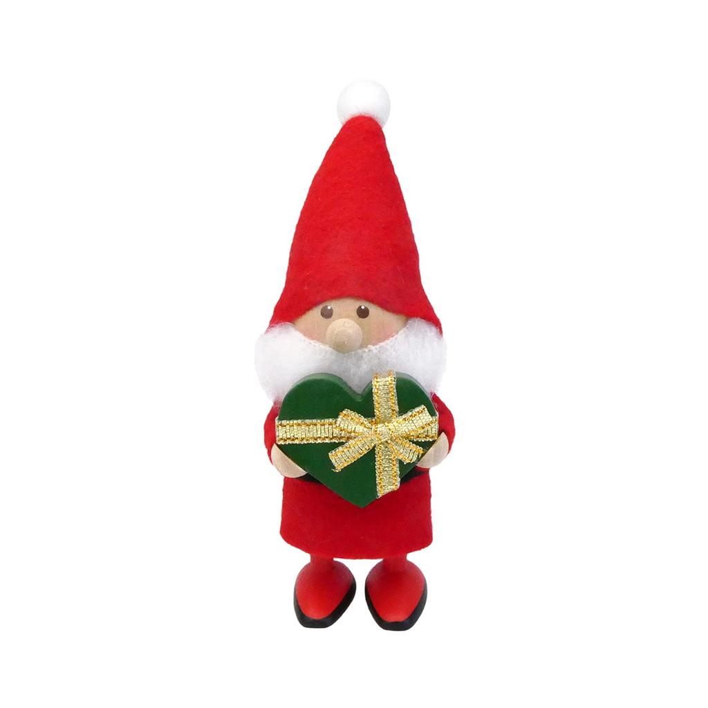 NORDIKA nisse Christmas Wooden Doll x (Heartful Santa/Green Gold)