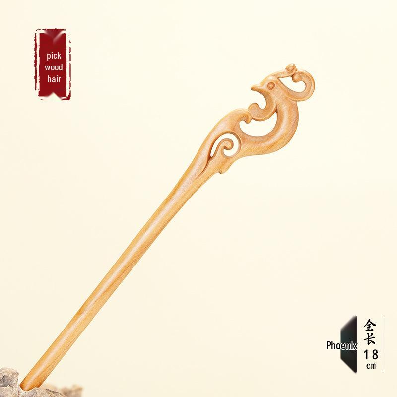 Hochwertige Haarnadel mit chinesischem Knoten aus Pfirsichholz - Neues Frühlingsstil-Haaraccessoire für Damen