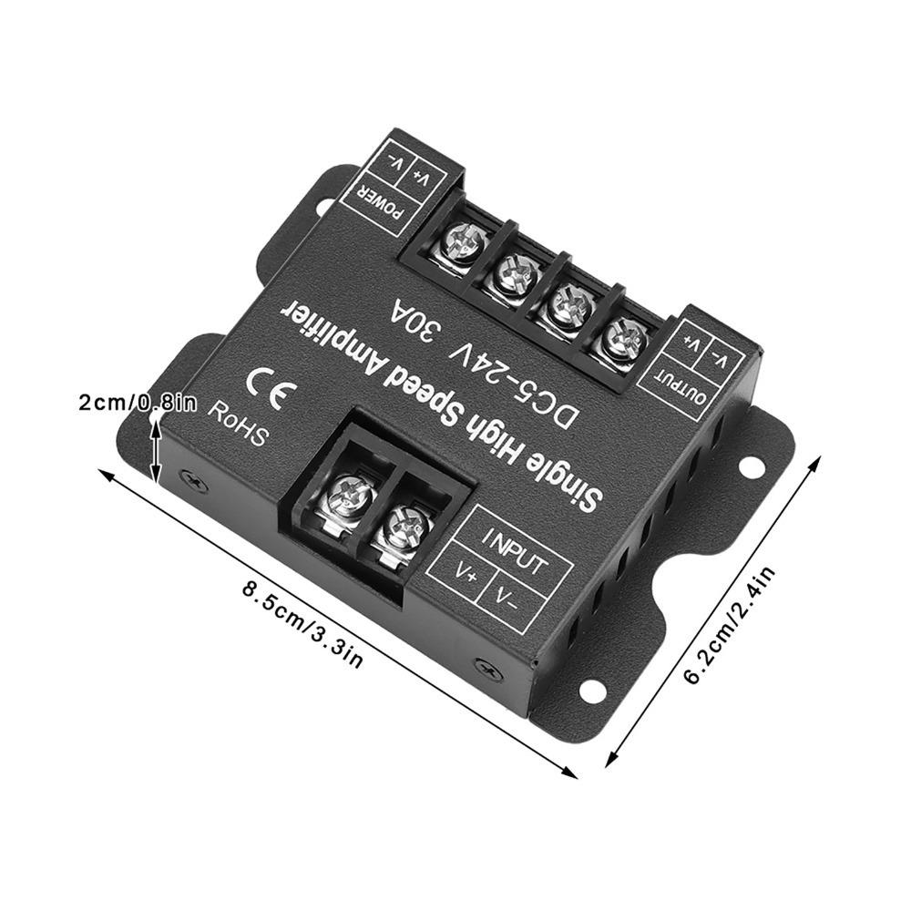 Easy Install DC5-24V LED Controller RGB 30A LED Amplifier Single Color High Power Signal Repeater Lamp Drive