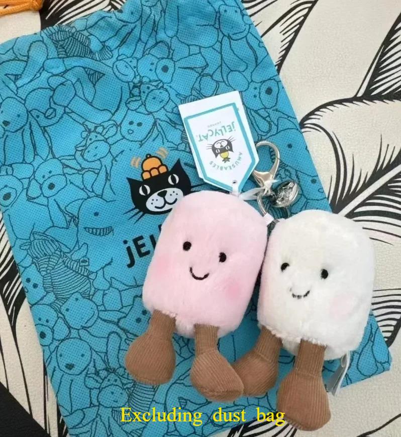 Novos chaveiros e pingentes decorativos de Marshmallow, cereja, dragão, coelho, xícara de café, ursinho de pelúcia, bola de futebol, tartaruga
