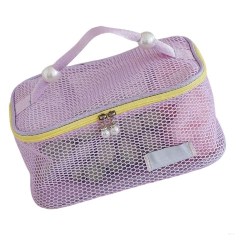 Fashionable Makeup Organizers With Zippered Pockets Breathable Mesh Designs HX6C