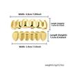 Hip Hop 6/6 Teeth Grills Hip Hop 14K Gold Plated Tooth Caps Decor Braces Punk Cosplay Party Braces For Fashion Women Men Jewelry