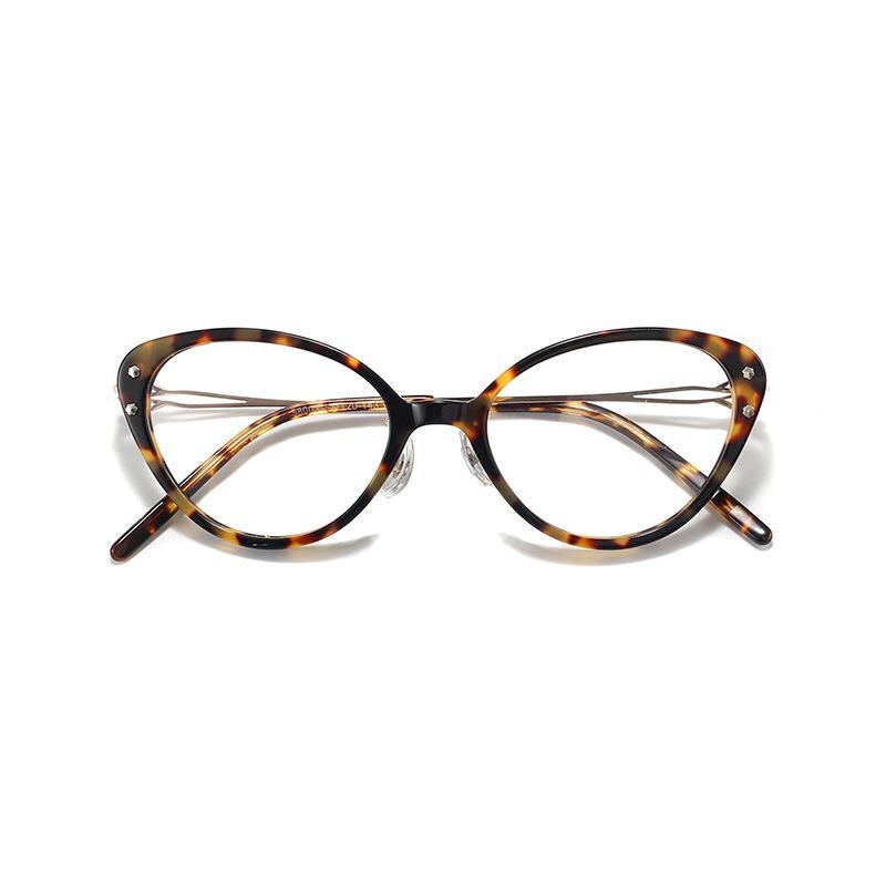 Women's Glasses Frame Women Good Quality Glasses Clear Lens Brand Designer Female Acetate Frame Vintage Eyeglasses