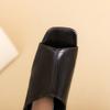 Fashion Soft Sheepskin Fish Mouth 4.5cm Irregular Heel Sandals Summer Real Leatherr European American High Heels Women Shoes Size 32-46