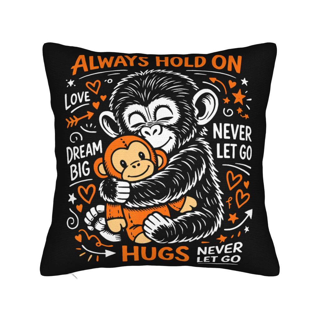 Team Punch Baby Monkey Punch Pillow Cover Novelty Pillow Case For Chair Sofa Home Decor Soft Cushion Cover Gift