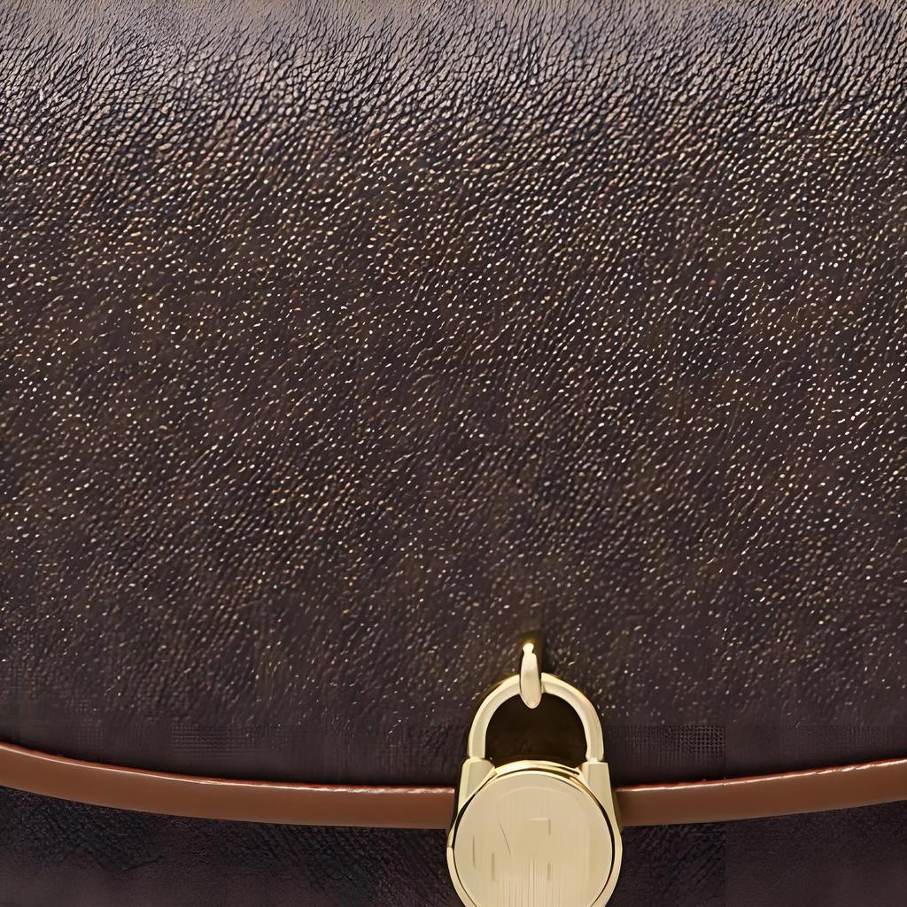 Michael Kors MK Mila Zlatý Zámek Dekorace Řetěz Ramenní Popruh Umělá Kůže Podpažní Ramenní Taška Střední Dámská ramenní taška 35T5GIMM8B-BROWN