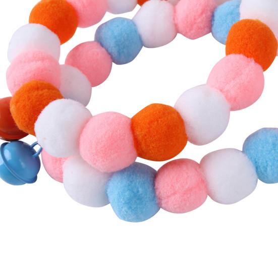 Pet Dog Collar Pom Poms Decorative High Elasticity Cat Princess Collar Necklace with