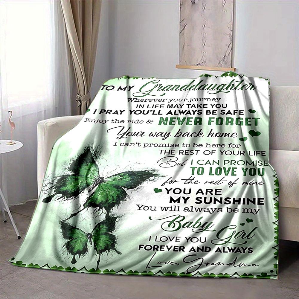 1pc To Granddaughter Love Envelope Blanket, Lightweight Flannel Throw For Sofa, Bed, Travel, Camping, Livingroom, Office, Couch, Chair