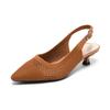 Women Sandals Sharp Pointed Shallow Mouth Slim Heel Women's Shoes Knitted Comfortable High Heels Knitted Breathable Sandals