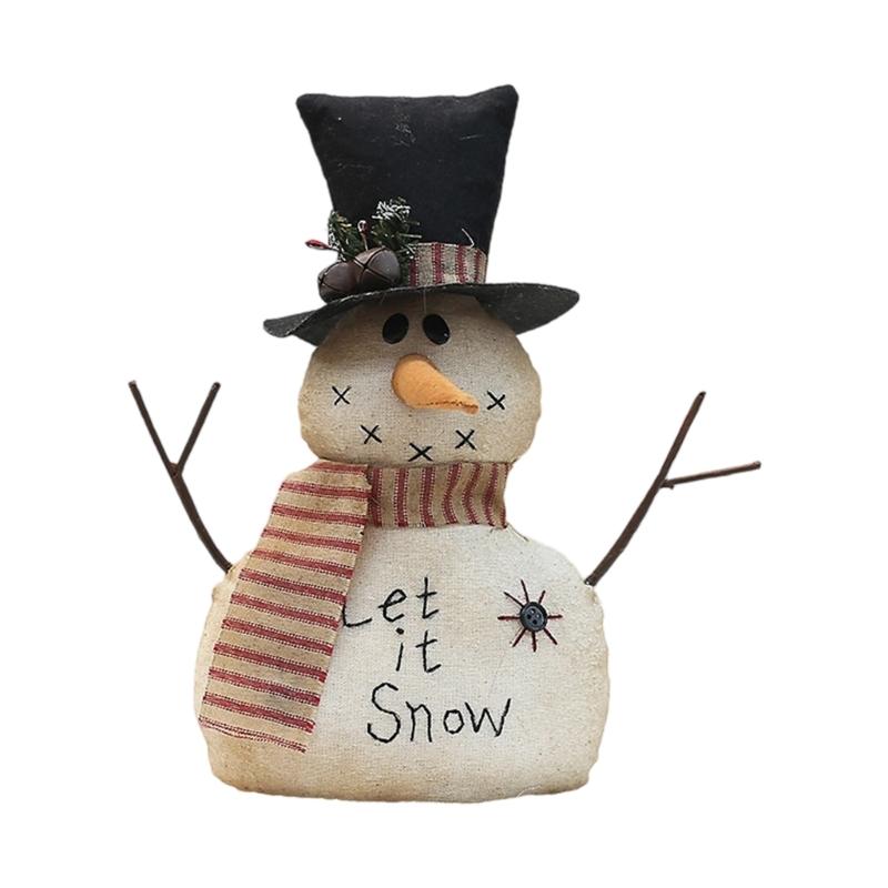 

Festive Snowman Plush Toy Soft Fabric Christmas Decoration for Living Room Bedroom Office Decors