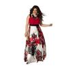 Elegant 2019 Floral Print Sleeveless Maxi Dress For Women In Plus Size Cotton Blend