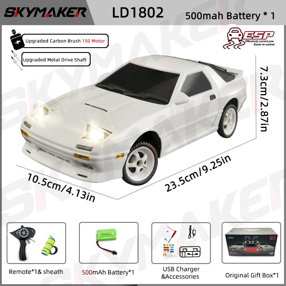 

Skymaker AE86 Модель LD1801 RX-7 FC LD1802 1:18 RC Drift Car 1/18 2.4G Пульт дистанционного управления ESP Гироскоп LED Мини RC Гоночный автомобиль Игрушки