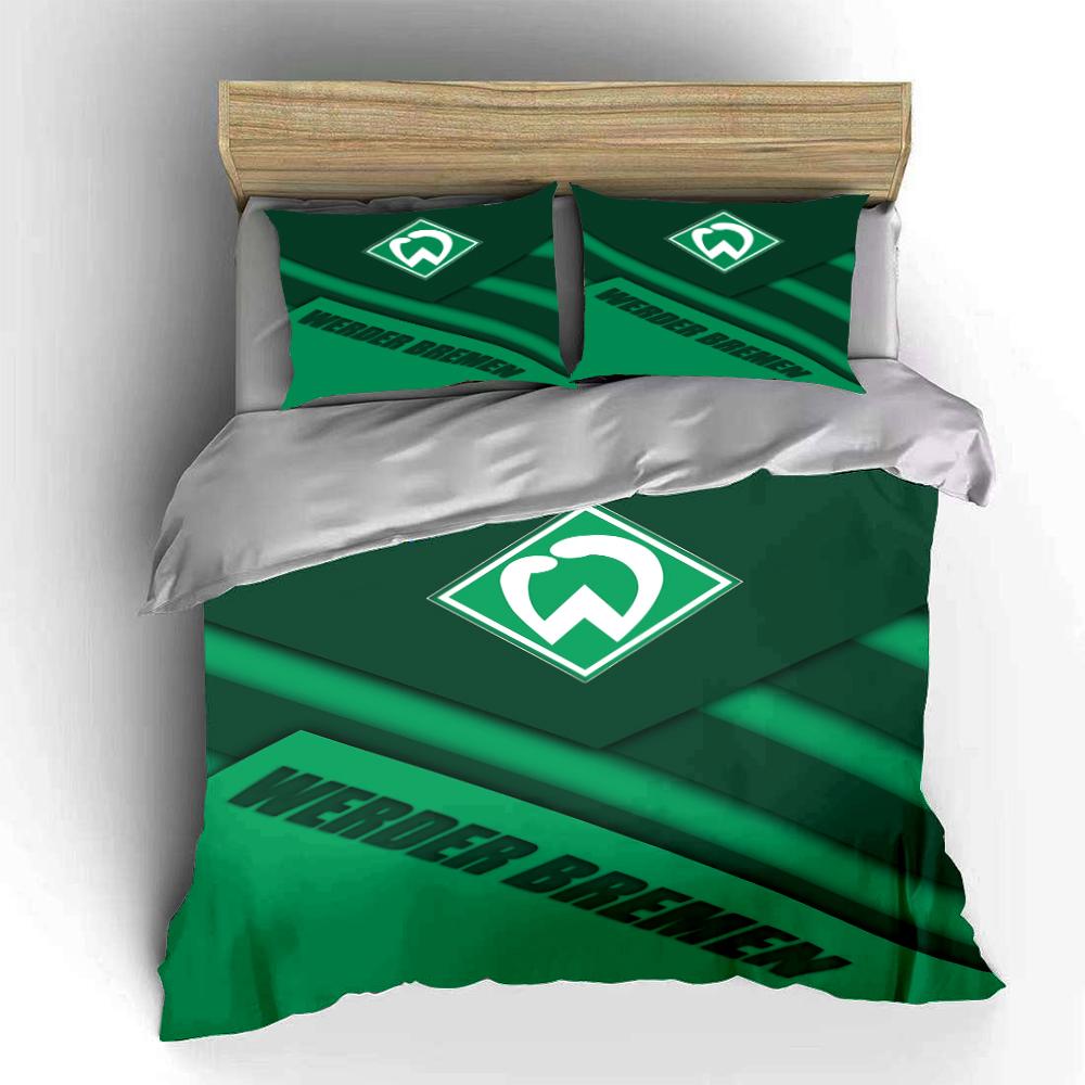 Werder Bremen Set Biancheria da Letto Verde Copripiumino Federe Decorazione per la Casa (1 * Copripiumino 2 * Federe, senza piumino)