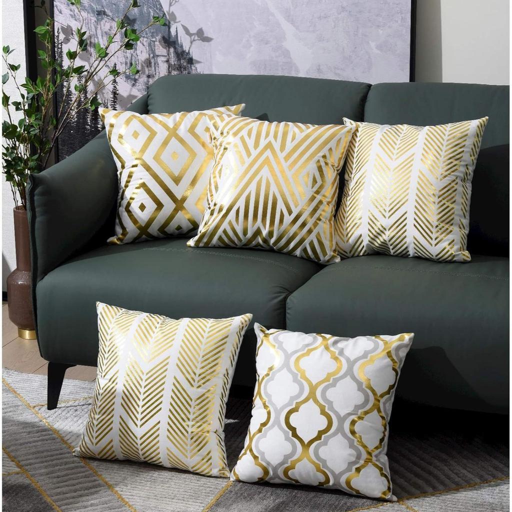 Gold-stitched Pillowcase European Classical Hot Light Luxury Home Super Soft Short Plush Sofa Cushion