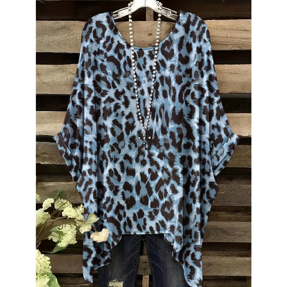 Damska Koszulka z Nadrukiem Zwierzęcym Modny Top do Formalnych Okazji Można Prać w Pralce Codzienny Damski T-shirt z Krótkim Rękawem Wygodne Vintage Odzież