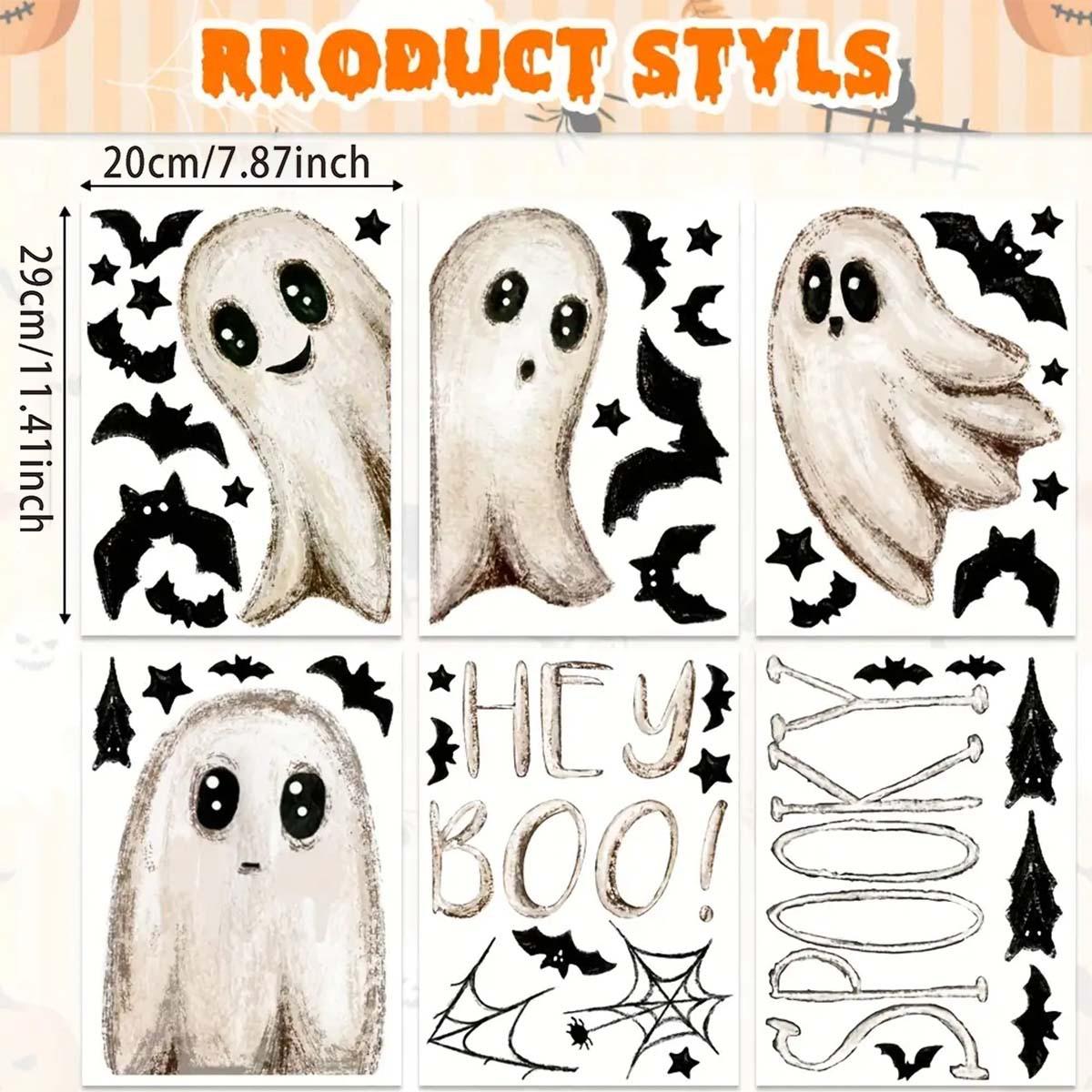 

Ghost Bat Door Sticker - Self-adhesive and Removable. Decorative Sticker for Enhancing Festive Atmosphere.