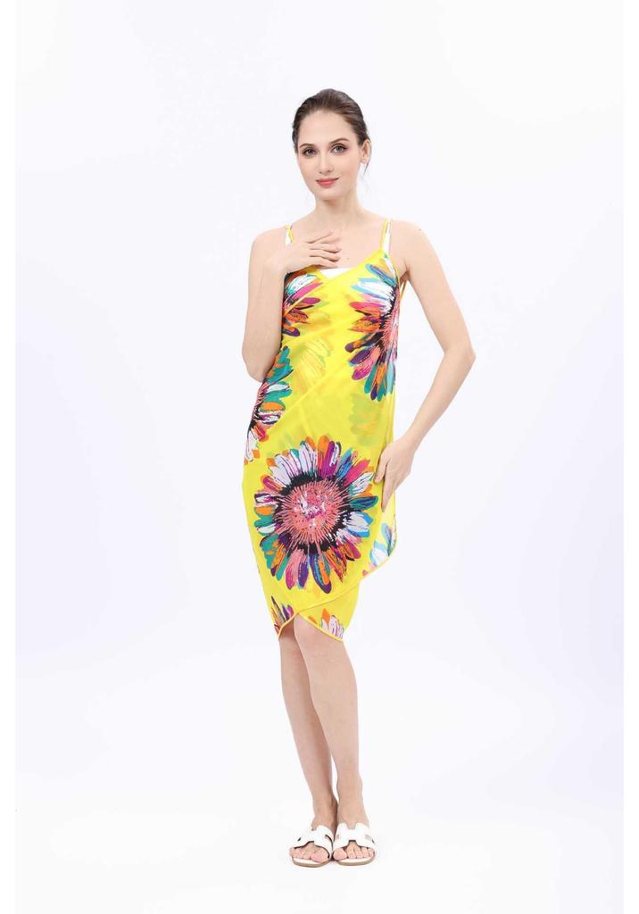 Spring/Summer Women's Beach Towel Skirt Scarf: Chiffon Silk Sunflower Dress, Plus Size, Sun Protection Shawl