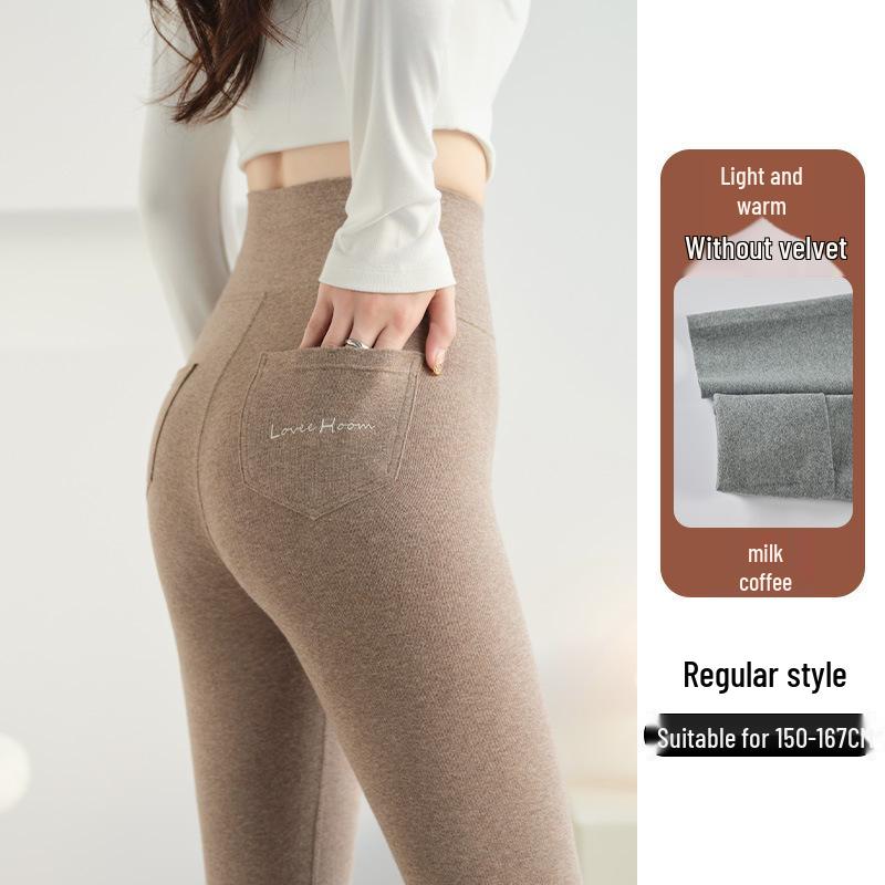 

Women s Winter Velvet Leggings: Extended, Thickened, Warm, with Pockets, Slim-Fit, Skinny Style. XL