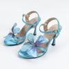 Mode Bunte Schmetterlingsdekoration Damen Sandalen Stiletto Open Parka Hohe Absätze Sommer 2024
