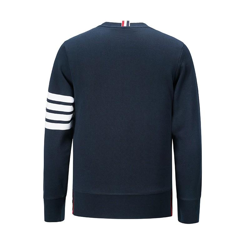 TB Striped Woven Crewneck Sweatshirt Unisex Slim Fit Casual Top