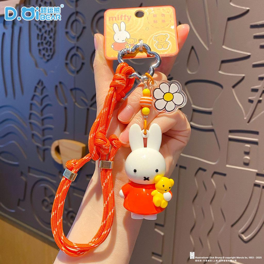 Cute Miffy Rabbit Keychain Doll Cutegirlish Anime CartoonCreative Diy Keychain Schoolbag Couple Gift