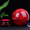 10CM Natural Rare Red Smelting Stone Energy Saving Quartz Crystal Ball Home Office Decoration Natural Cutting Polished Wand 1PC