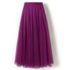 Korean High-Waist Mid-Length Tulle A-Line Skirt - Spring/Summer Pleated Mesh Design