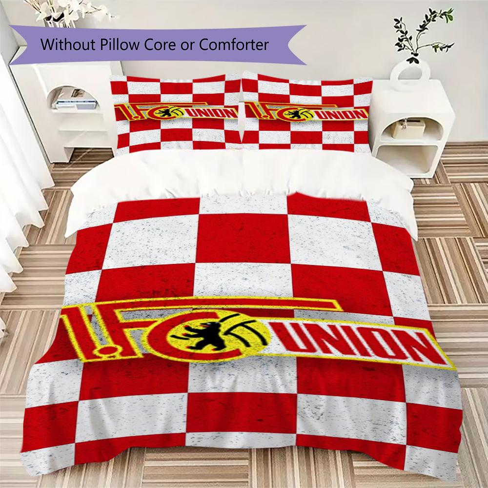 Union Berlin Pattern Bedding Uilt Set Uilt Cover Pillowcase Home Decoration Birthday Gift (1 * Duvet Cover + 2 * Pillowcase Without Core)96