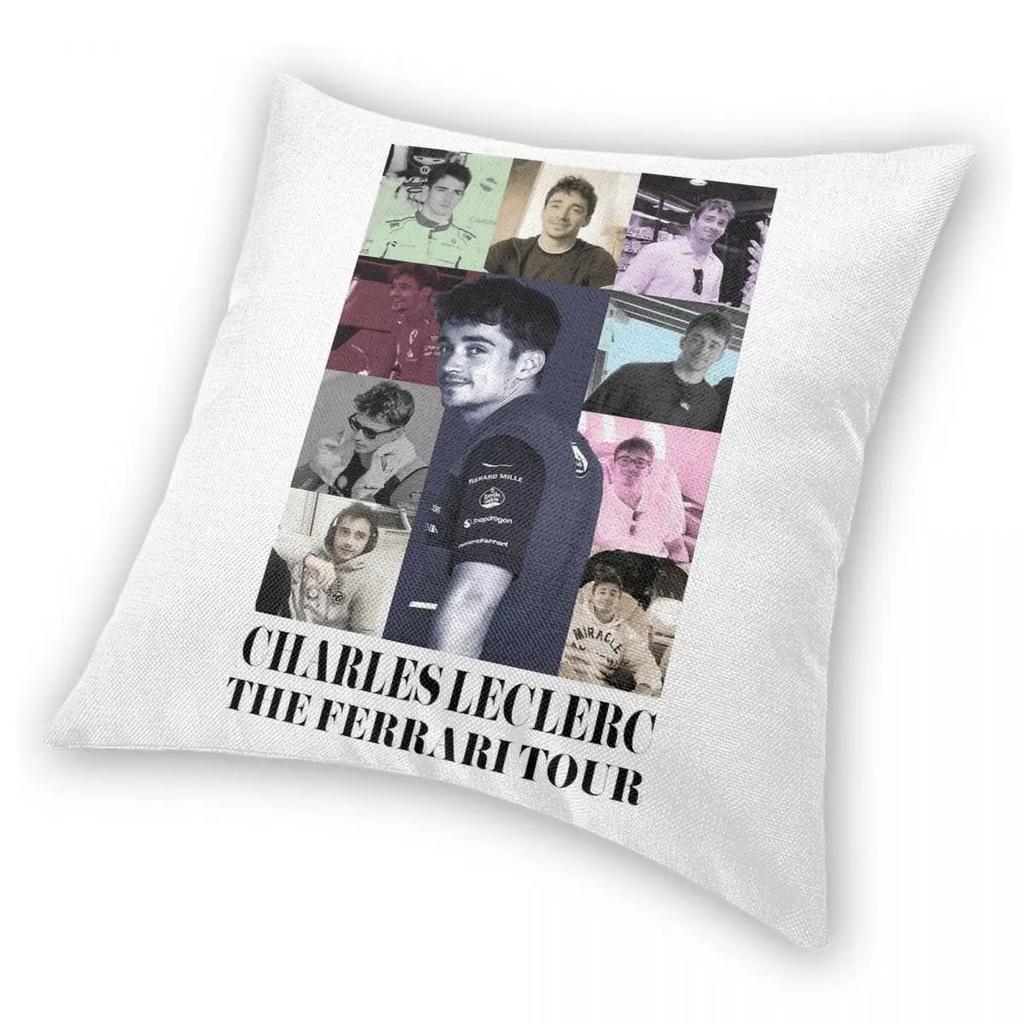 Charles Leclerc Eras Tour Kissenbezug Bedruckter Polyester Kissenbezug Geschenk Wurfkissenbezug Abdeckung Zuhause Quadratisch 18''