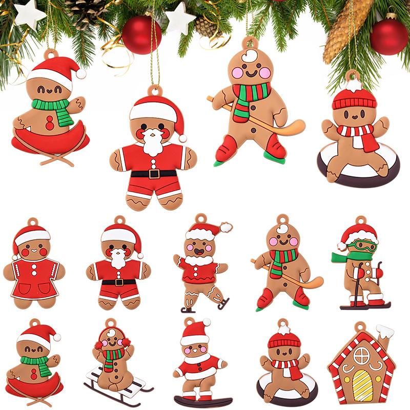 10pcs Sport Gingerbread Man Pendants Christmas Tree Hanging Ornament 2025 Xmas Noel Navidad Home Decoration New Year Gift 2025