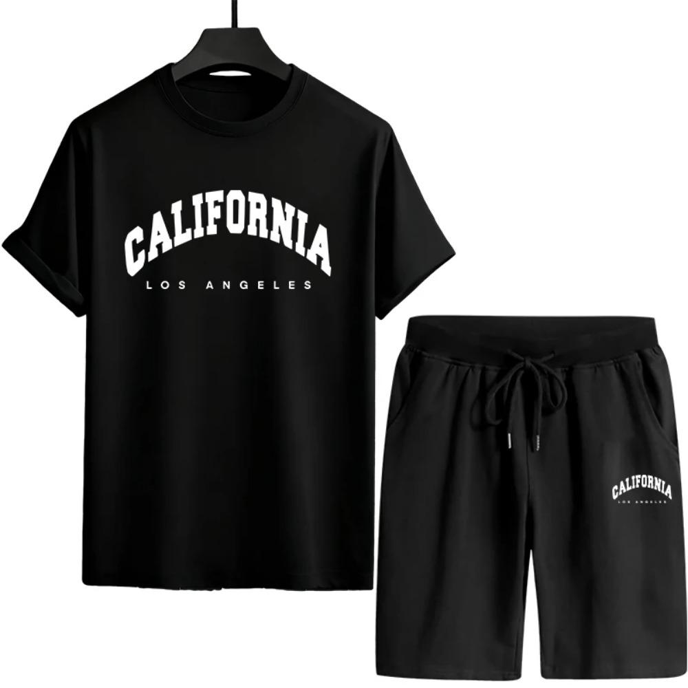 Summer Men's Sportswear Outdoor Jogging Single Item Multifunctional Sleeve T-shirt and Sports Shorts Casual Quality, Comfortable and Soft Fabric