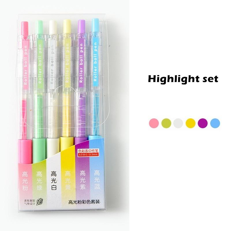 

Набор ручек цвета сока, 6 шт., 0,5 мм, шариковый шарик, разноцветные, 36 цветов, Радужный ретро, ​​металлический маркер, лайнер, школа рисования