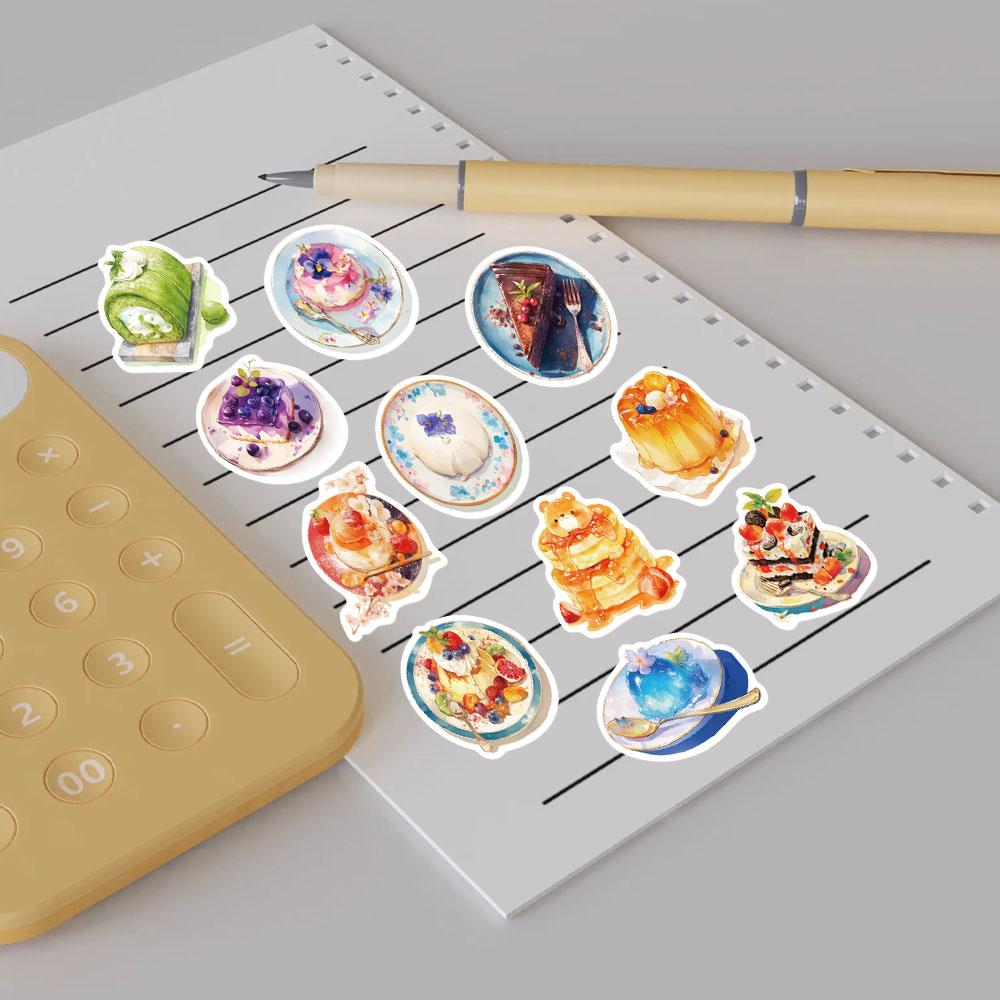 30PCS Cartoon Dessert Shop Sticker Cake Shop Nostalgia Laptop Decorative Luggage Pages Skateboard Graffiti Waterproof Stickers