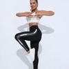 Pantalones de yoga estampados de color liso para deportes al aire libre, correr, fitness, leggings de cintura alta, pantalones de fitness para levantar glúteos para mujer