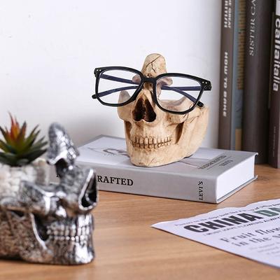 Kreativer Totenkopf Brillenhalter Anti-Rutsch Lustiger Brillen-Display-Ständer Universeller Schlüsselanhänger-Aufbewahrung Totenkopf Harzskulptur Wohnzimmer