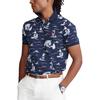 Polo Ralph Lauren Sport Bedrucktes Kleines Pony Logo Besticktes Kurzarm-Poloshirt Herren Poloshirts Marineblau MNPOKNI1N821197-400