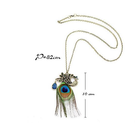 Fully-Jewelled Peacock Necklace Stylish Phoenix Sweater Chain Ornament Christmas New Year Birthday Gift