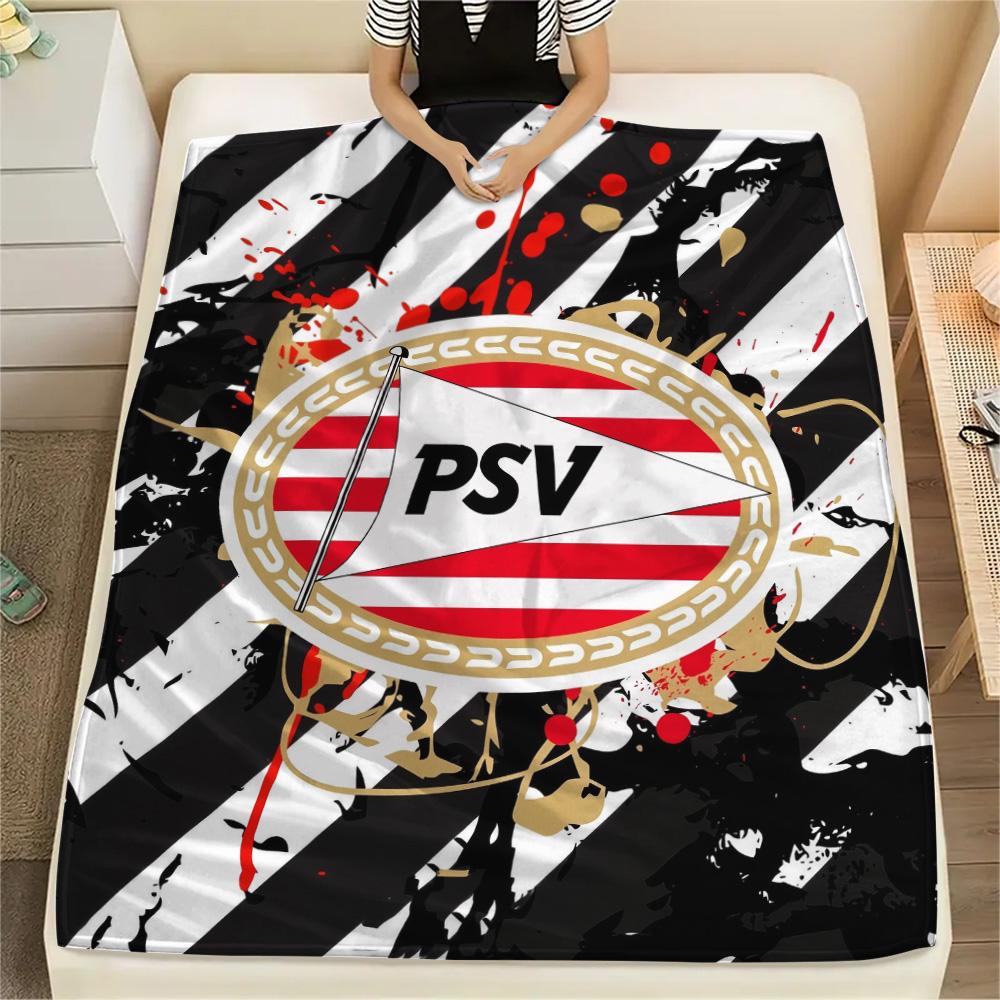 Плед из фланели с принтом ПСВ Эйндховен, Высокое качество, Удобный для всех сезонов, Декор для дома, Тепло и уют 80cm x 120cm